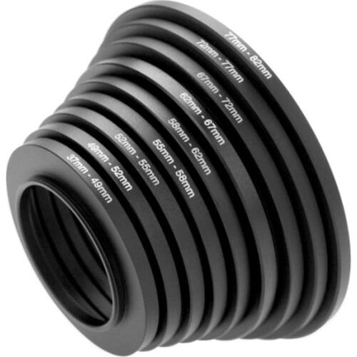 Hot Sale 37-40.5mm 37-43mm 37-49mm 37-52mm 43-58mm 43-49mm46-58mm 40.5-58mm Lens Step Up Down Ring Filter All Camera Adapter Set
