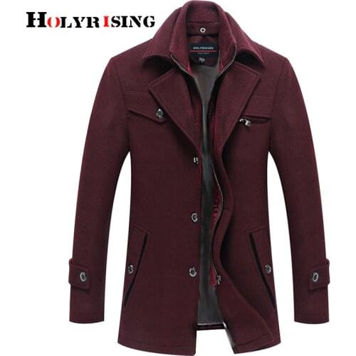 Holyrising Men jacket and coat New wool coat Casual Wool Trench Coat Fashion Business Thicken winter coat men 18927-5