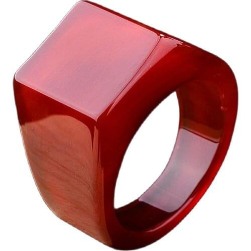 CHINA FOLK Traditional Agate Carving- Natural Agate China Carving Ring