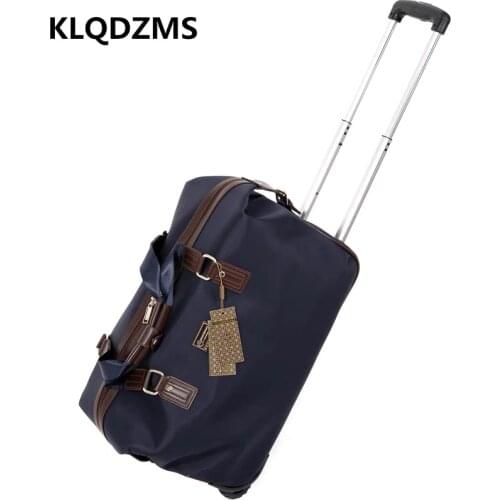 KLQDZMS Womans Casual Travel Suitcase On Wheels Mens Business Portable Wheeled Trolleys Young PeopleS Spinner Rolling Luggag