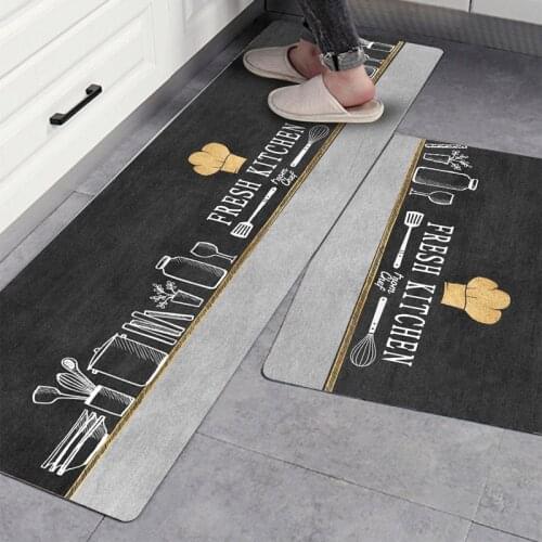 Eva Foam Leather Kitchen Mat Entrance Door Mat Bedroom Carpet Non-slip Floor Mat Corridor Rug Balcony Cartoon Print Home Decor