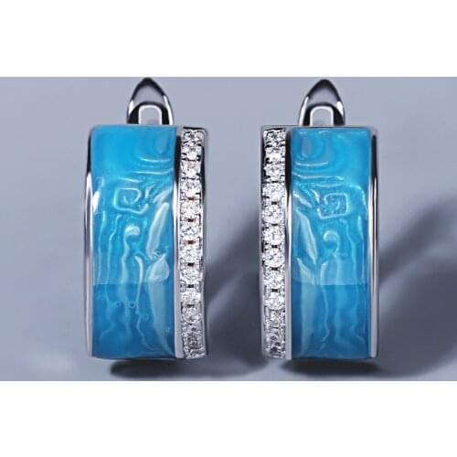 Fashion Chinese style climax ear jewelry dripping oil ethnic style niche earrings flower shape enamel earrings for women jewelry