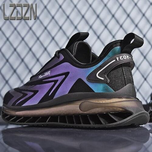 Mens Shoes Sports Full Palm Air Cushion Shock Absorption Running Popcorn Ultralight Running Shoes Casual Cool Trendy Soft Upper