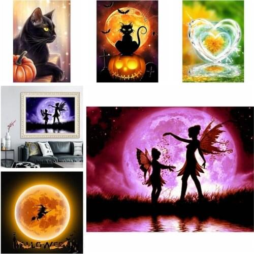5D Diamond Painting Kit Set Full Round Animal Cat Love Heart Cross Stitch Diamand Art Diamant Cartoons Animal Mosaic Home Decor