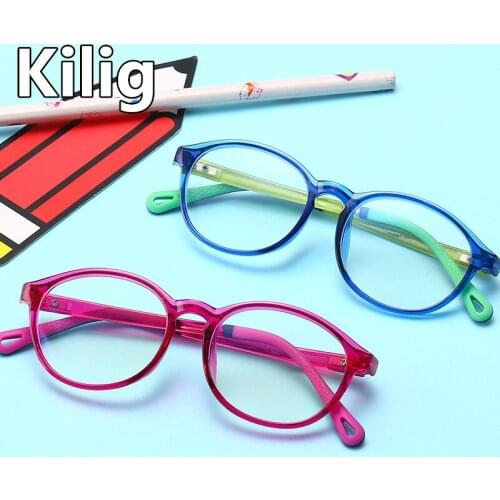 2020 New Girl Boy Anti-blue Light Glasses Kids TR90 Computer Cellphone Eyeglasses Middle Size Optic Prescription Glasses Frame