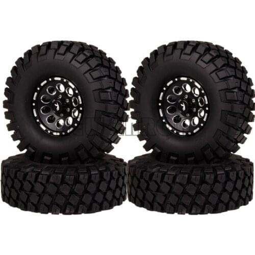 NEW ENRON 4P 1.9Inch Aluminum Beadlock Wheel Rim & 112mm Tyre Tires for RC Rock Crawler Car RC4WD TF2 D90 D110 TRX-4 Tamiya CC01