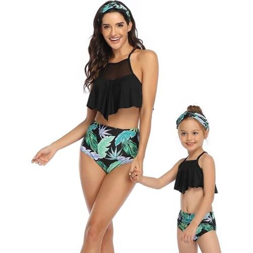Twinning mother and daughter clothes mom and baby matching swimsuits mommy and me bikini matching swimwear little big sister