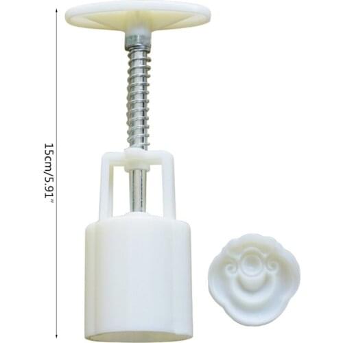 Plastic Mooncake Mold 30g Stamp Biscuit Cookie Cutter Hand Pressure Mould DIY M17D