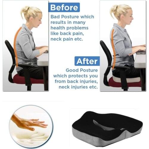 Turetrip Memory Foam Seat Cushion Office Coccyx Seat Cushion Relief PainImproves Posture Home Office Chair Car Cushion