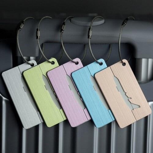 Luggage Tags Travel Accessories Aluminum Portable Suitcase ID Address Holder Airplane Baggage Boarding Label Drop Shipping