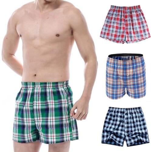 Random 1pc Plaid Casual Shorts Men Summer Elastic Waist Loose Boxers Shorts Men Fifth Pants Shorts Mens Homewear short homme