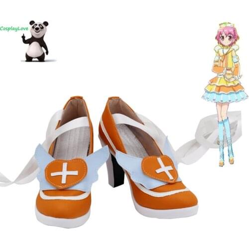 Pripara Reona West Orange Shoes Cosplay Long Boots Leather Custom Made CosplayLove For Halloween Christmas