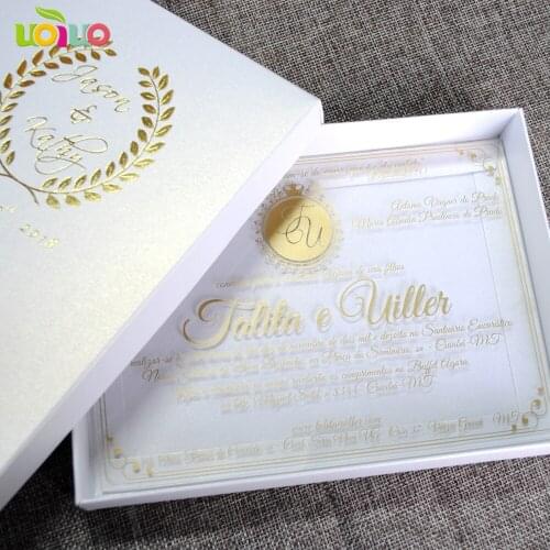 Customized 5X7inch Screenprinting transparet Acrylic Wedding Invitation Card Acrylic Invitations