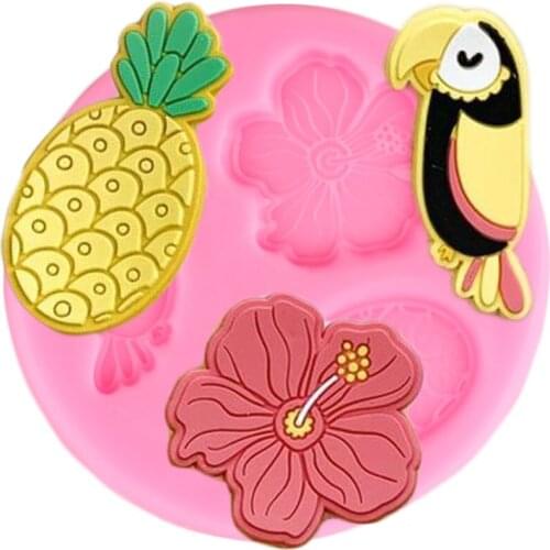 Bird Silicone Mold Pineapple Fondant Cake Decorating Tools Flower Cupcake Topper Molds Candy Clay Resin Chocolate Gumpaste Mould