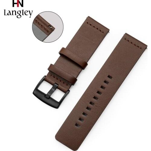 Genuine Leather Watchband For Galaxy watch 42 46 Gear S2/S3 Straps 20mm 22mm Band for Amazfit Huawei 1 2 Quick Release Bracelet