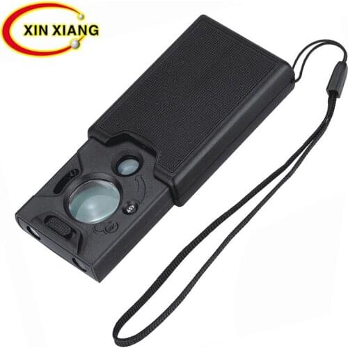 Handheld Illuminated Magnifier 30X 45X 60X Magnifying Glass With LED Light Drawer-type LED Lupa Jewelry Loupe Mini Microscope