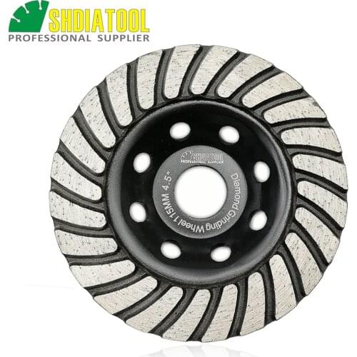 SHDIATOOL 4.5inch Diamond Turbo Row Grinding Cup Wheel 115mm grinding disc For concrete Masonry