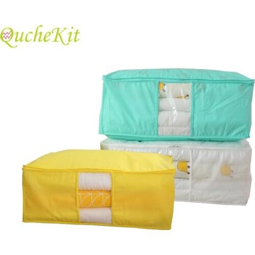 58*22*40cm Folding Plastic Closet Organizer Case Transparent Border Storage Bag Clothes Storage Home Organizer For Quilt Bedding