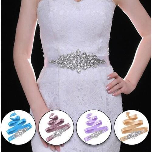 Rhinestone Bridal Belts for Women Wedding Dress Belt Accessories Party Pearl Crystal Prom Dress Bride Sash Bridesmaid Gift