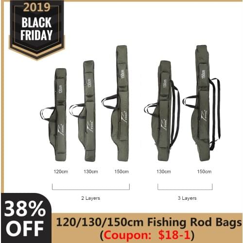 FDDL Portable Folding Fishing Rod Bags Carrier Canvas Fishing Rod Cover Pole Storage Bag Case Fishing Gear Tackle 120/130/ 150cm