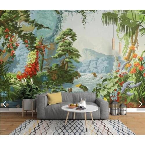 3D Tropical Wallpaper Mural Print Photo Wallpapers for Living Room TV Background Wall Decor Rain Forest Flower Wall Paper Rolls