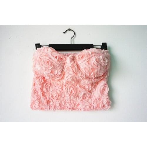 Brand New High Street Bustier Cropped Tops Women Camisoles Sexy Bra Corselet Camis Fashion Rustic Stereo Tube Top