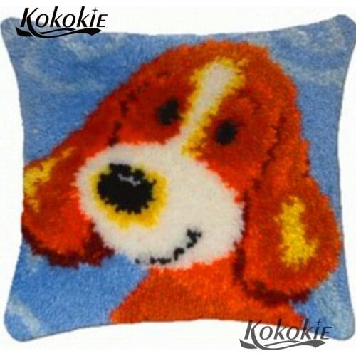 Latch Hook dog pattern sewing mats cross stitch embroidery needlework sets Crocheting Rug Kits Unfinished Embroidery Pillowcase