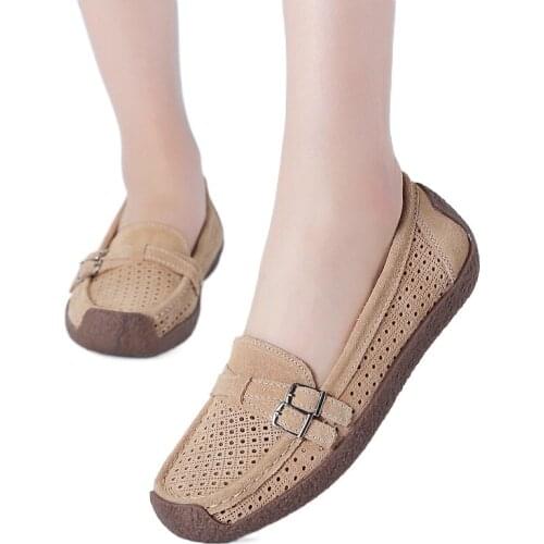 2021 Summer Fashion Womens Sandals; Cow Suede Leather Hollow Foot Flat Casual Sports Shoes Large Size 41 42 Womens Shoes