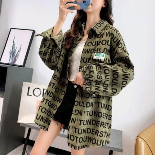 Women Autumn Shirts New Arrival Fashion Letter Print Shirts Long Sleeve Oversized Vintage Tops Female Korean Harajuku Clothes
