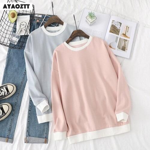 Hoodies For Women Streetwear Female Spring Autumn Solid Hoodies Casual Sweatshirt New Hip Pop Tops Loose