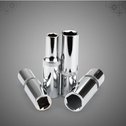 1Pcs 3/8-inch Drive 10mm Cr-V 6-Point Deep Socket For Heavy-Duty Pneumatic Tools Automotive Repairs Household Maintenance