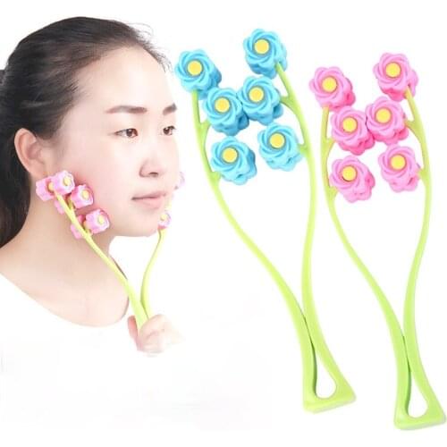1pcs Facial Massager Roller Portable Flower Shape Anti Wrinkle Face-Lift Slimming Face Relaxation Massage Beauty Tools New
