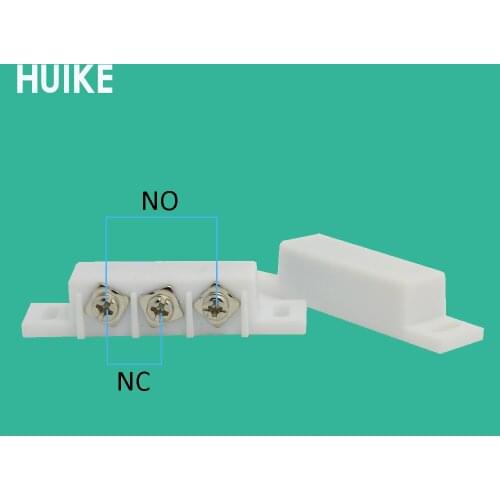 10 PCS Wired Plastic Magnetic door alarm sensor Open detector NC/NO optional output Alarm accessories Chest Lamp Sensor