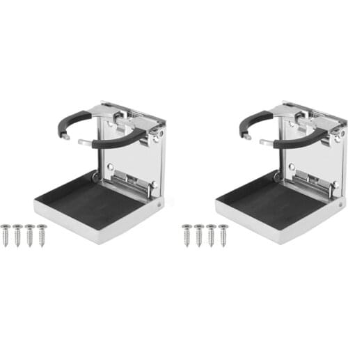 2Pcs Folding Cup Drink Holder Can Bottle Holder Stand Mount Support Auto Car Marine Boat Truck RV Fishing Box