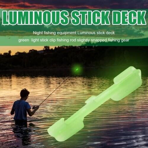 20pcs Night Fishing Rod Tip Light Holder Clip Fishing Rods Feeder Fluorescent Light Glow Stick Green Fishing Accessories