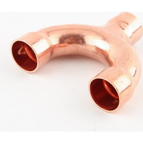 6.35/8/9.52/10/12.7/19/25.4mm ID Y Shaped 3 Way Splitter Copper End Feed Solder Fitting For Air Condition