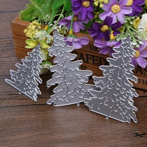 3pcs Christmas Tree Metal Cutting Dies Cutout Stencils Die Cut for DIY Scrapbooking Album Paper Card Embossing for Kids DIY Toy