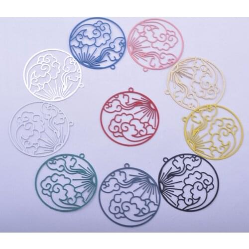 30pcs AB6285 32*30mm Painted Brass Sun And Cloud Thin Charm DIY Jewelry Earring Findings