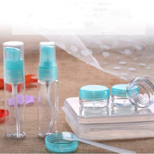 6PCS Mini Travel Set Empty Press Spray Bottles Liquid Shampoo Perfume Pot Portable Shampoo Storage Makeup Refillable Container
