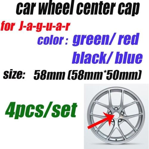 Car Accessorie Green Blue Red Black 58MM 5.8CM Auto Wheel Rim Emblem Hub Cap Covers for XF XJ XJS XK S-TYPE X-TYPE OEM 4PCS/SET