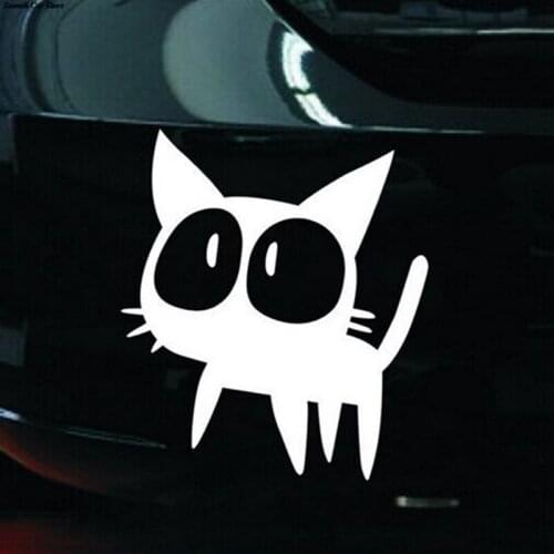 Big-eyed Cute Cat Black And White Witchs Cat Car Sticker Car Creative Cute DIY Decoration Happy Halloween Cute Window Sticker