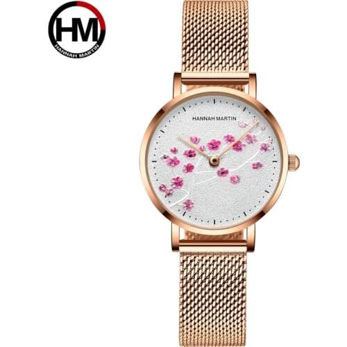 Japan Quartz Movement 10D Red Plum Blossom Genuine Leather Band Female Watch Ladies Wristwatches New Design Watches For Women