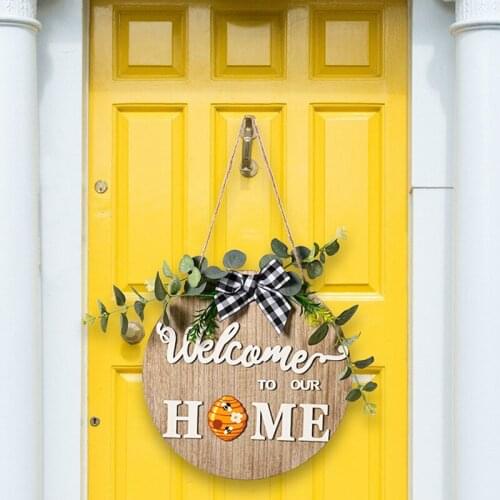 Wooden Three-Dimensional Garland Welcome Door Hanging Wall For Home Decoration Pendant Replaceable Christmas Decor