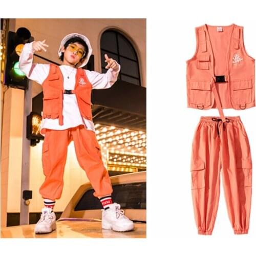 New Childrens Boys Singers Street Dance Cardigans Lace Tops Pants Set Boys Autumn Winter Hip Hop Cool Handsome Korean Costumes