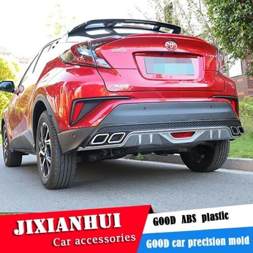 For Toyota CHR Body kit spoiler 2017-2019 For CH-R HC ABS Rear lip rear spoiler front Bumper Diffuser Bumpers Protector