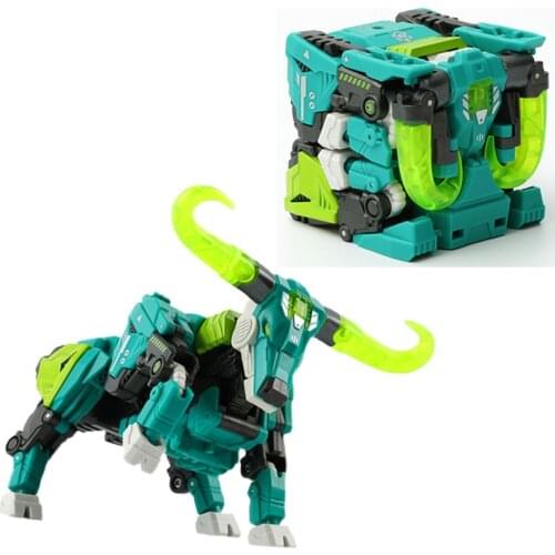 52Toys Transformation Action Figure BeastBox BB-27 Green Toxic Horn Emerald Ox Robots Animal Cube Model Toys