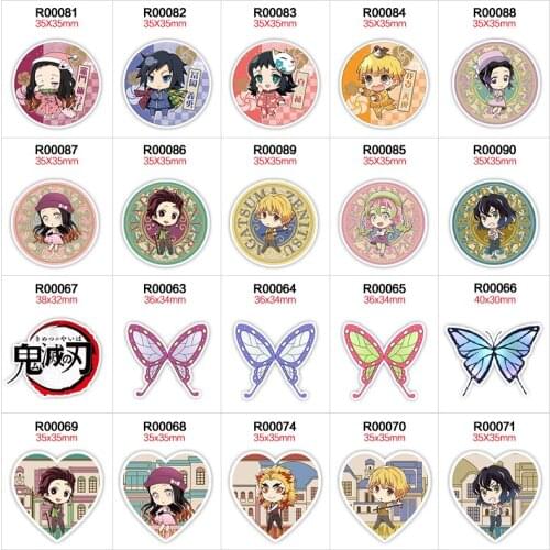 30Pcs Japan Cartoon Planar Resin Flake DIY Craft Supplies Kids Headwear Decor Material Hair Accessories Flat Resin Arts