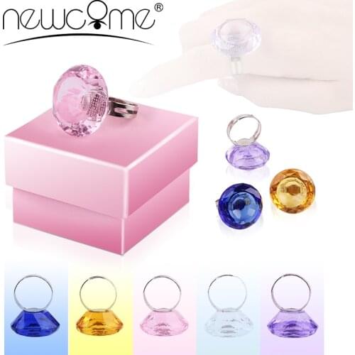 NEWCOME Eyelash Extension Adjustable Glue Ring Beauty Colors Finger Ring Adhesive Holder Eye Lash Extensions Lashes Pallet Ring