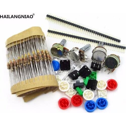 5SET generic parts package Handy Portable Resistor Kit Starter Kit UNO R3 LED potentiometer tact switch pin header