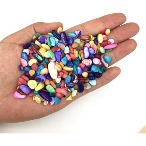 Beautiful Color 50g Artifical Colorful Shell Conch Gravel Stones Quartz Crystal Energy Decorative Quartz Crystals
